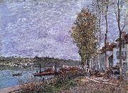 Alfred Sisley Overcast Day at Saint-Mammes oil painting artist